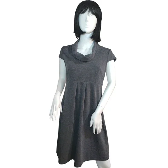 short sleeve cowl neck sweater dress Take Out Gray Short Sleeve Mini Sweater Dress